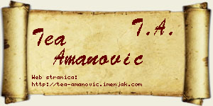 Tea Amanović vizit kartica